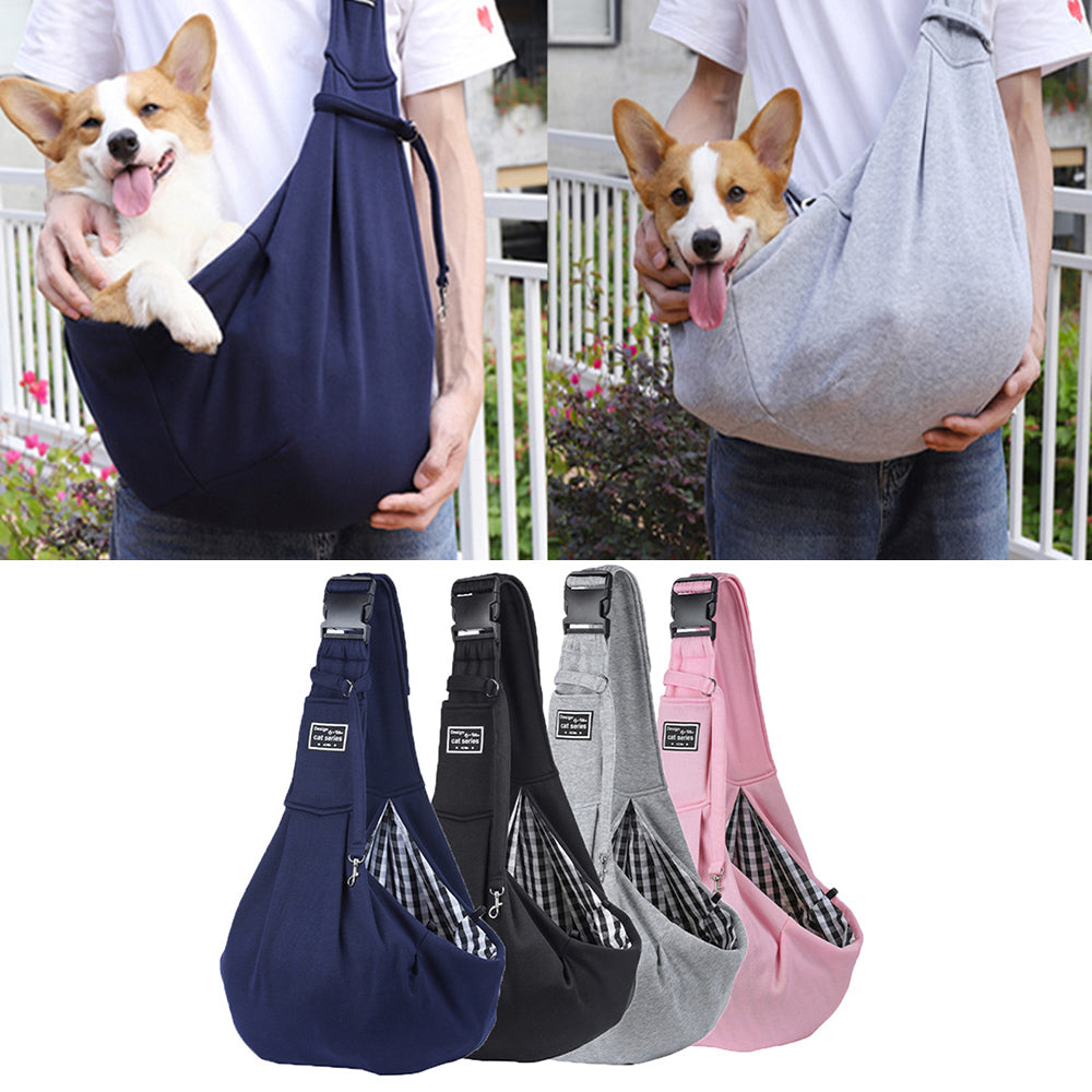 Pet Carrier Bag Outdoor Travel Shoulder Crossbody Cotton Sling Tote Comfortable Transport Pouch