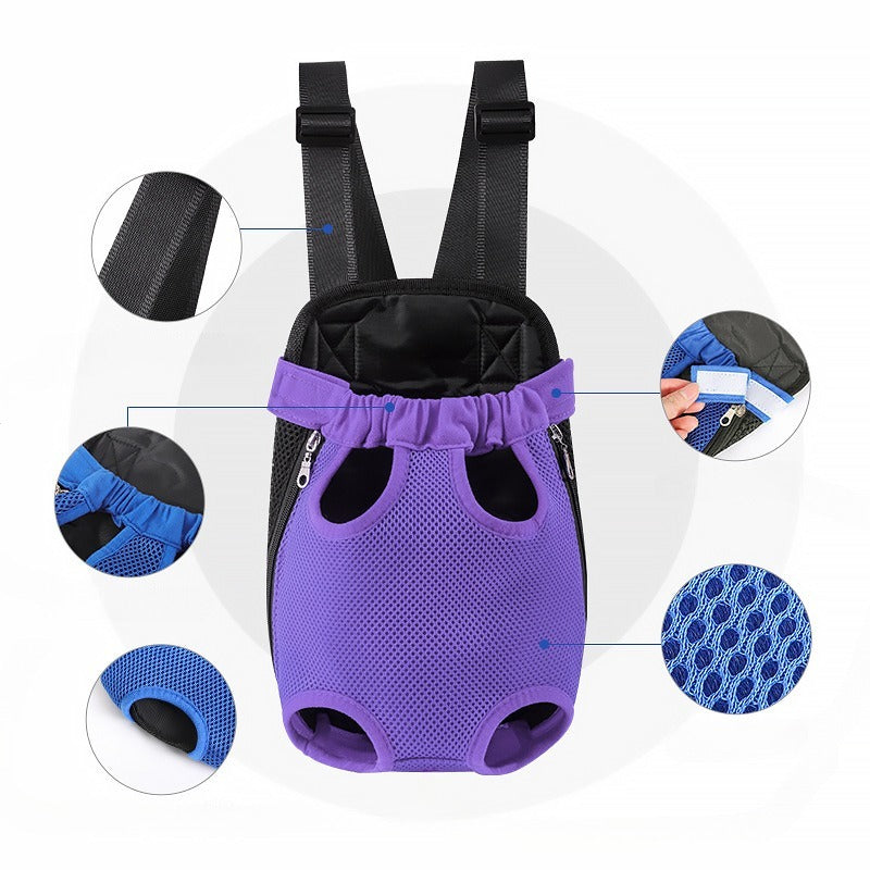 Pet Carrier Backpack Breathable Adjustable Front Travel Hiking Bag