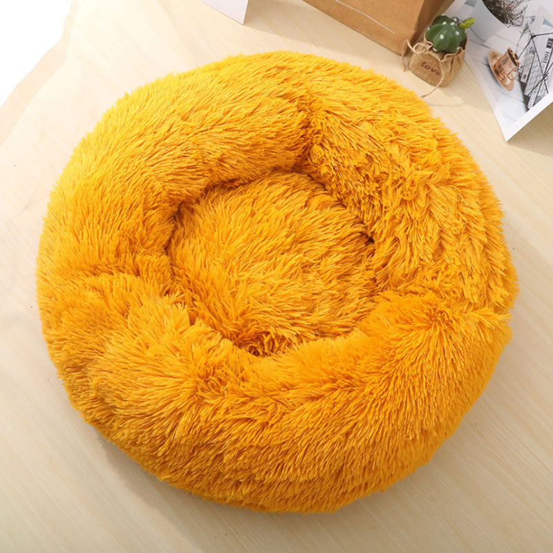 Pet Bed Round Soft Thick Plush Cushion Sleeping Mat