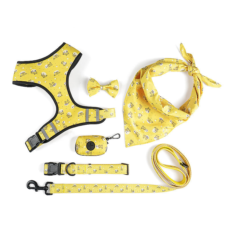 Pet Bow Harness Leash Walking Control Gear