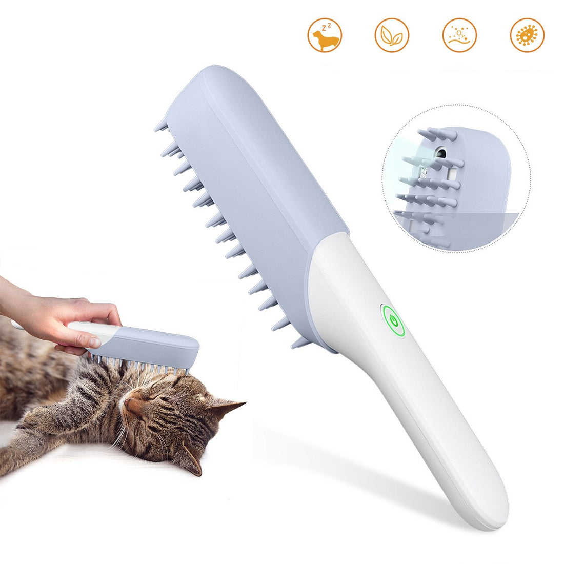 Pet Silicone Massage Grooming Brush Deodorizing Cleaning Fur Removal Tool