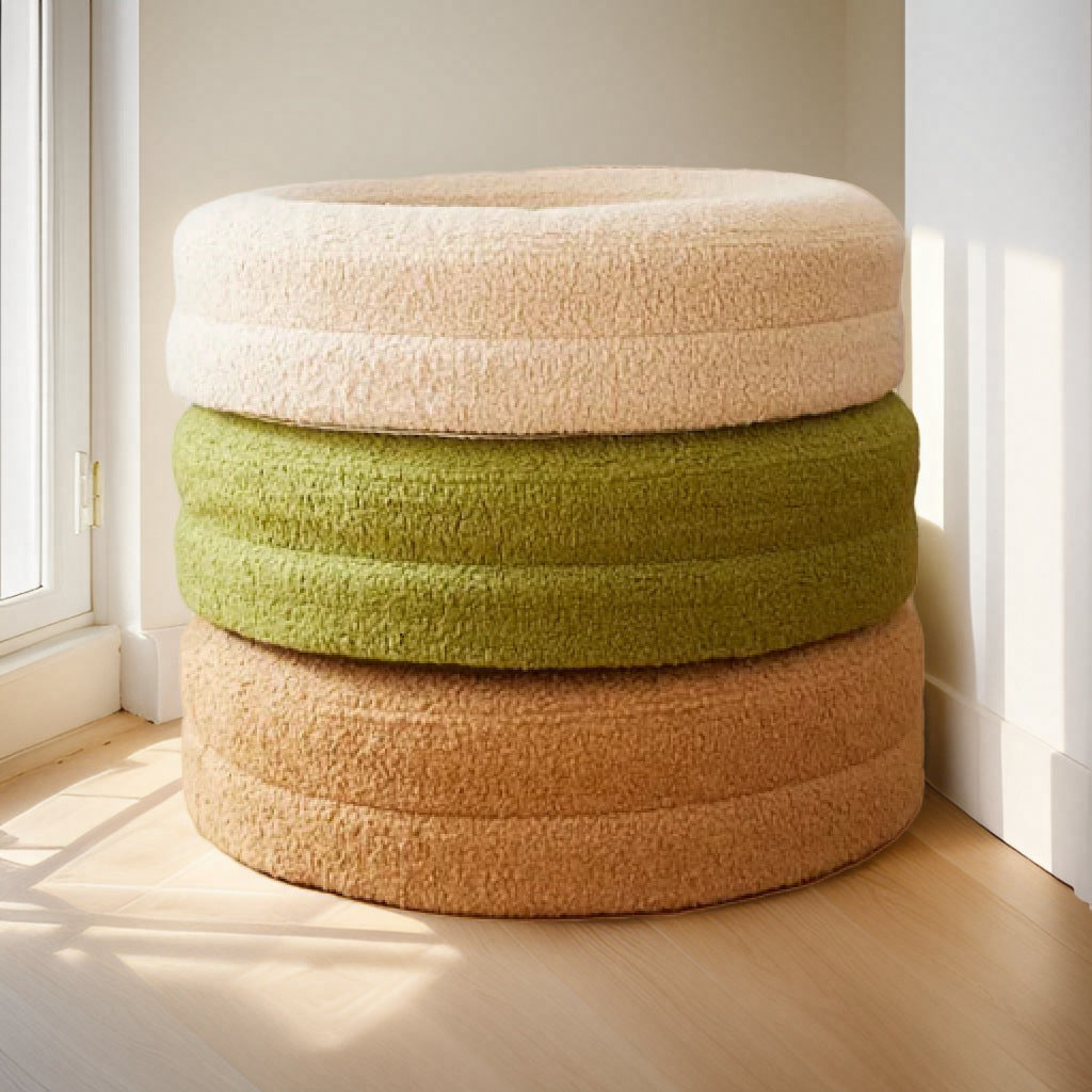 Pet Bed Round Leisure Nest Solid Color Indoor House