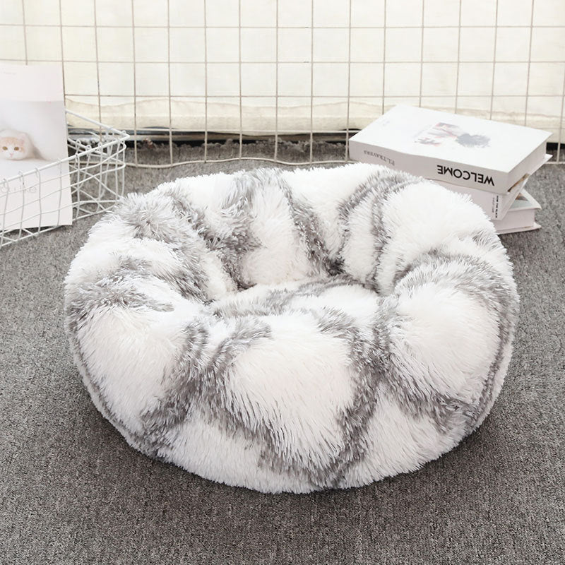 Pet Bed Round Soft Thick Plush Cushion Sleeping Mat