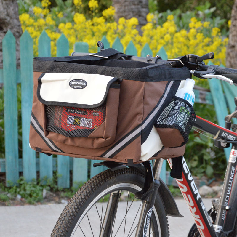 Pet Bicycle Carrier Removable Front Handlebar Basket Travel Bag