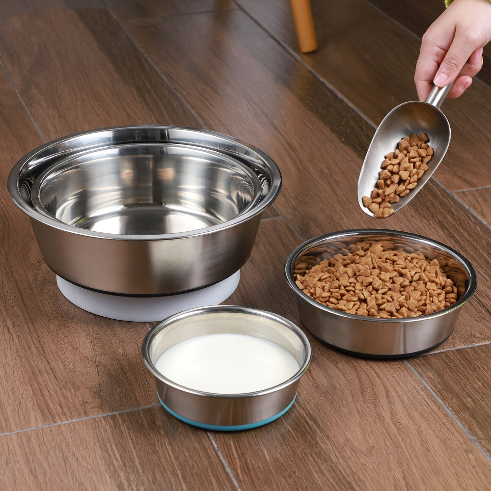 Pet Silicone Stainless Steel Feeding And Drinking Bowl
