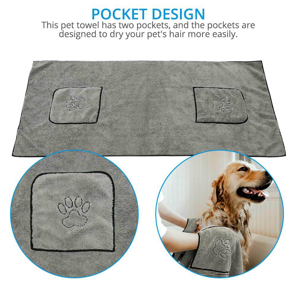 Pet Super Absorbent Bathrobe Bath Towel Drying Wrap