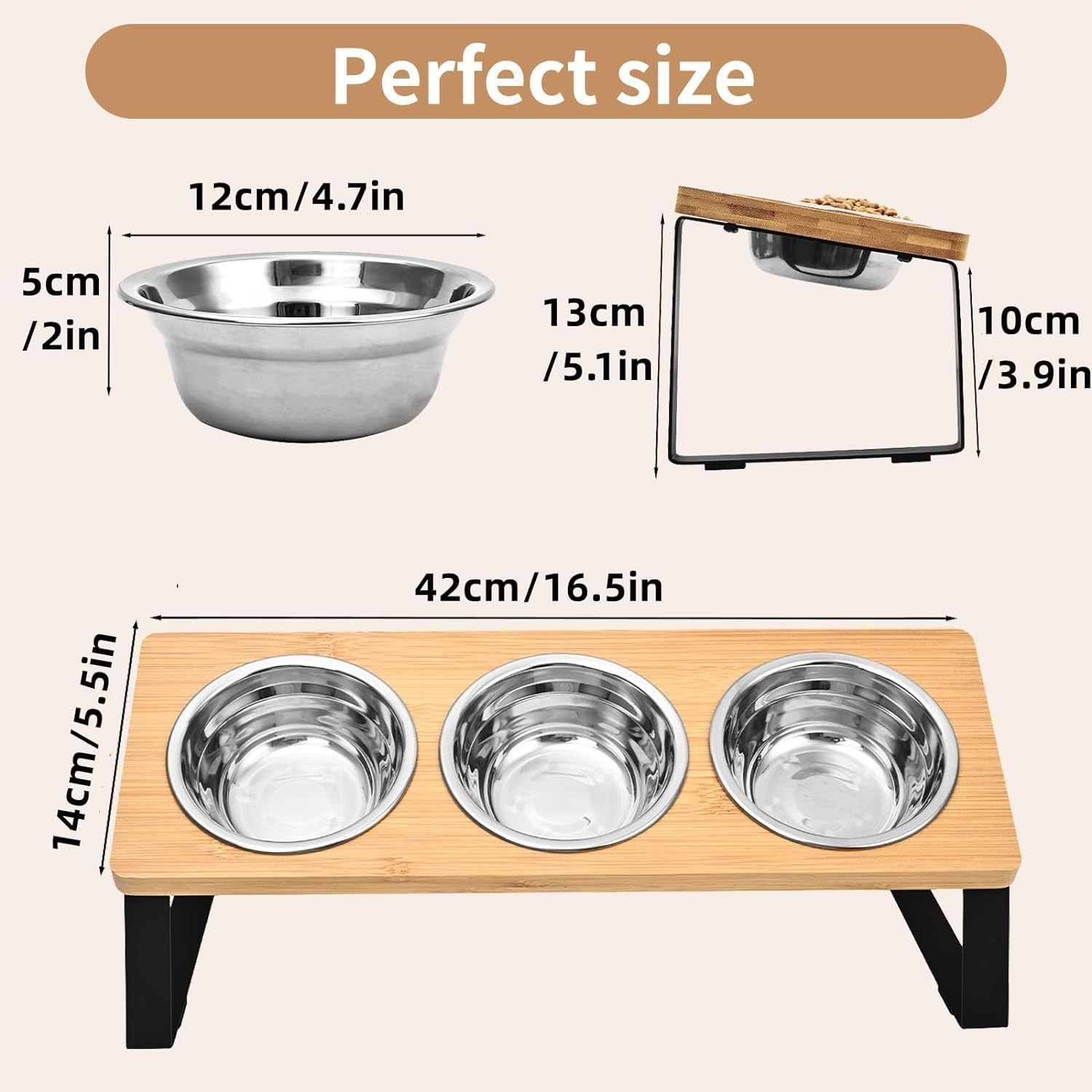 Pet Feeding Rack Iron And Wood Bowl Stand
