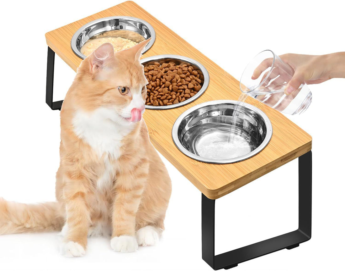 Pet Feeding Rack Iron And Wood Bowl Stand