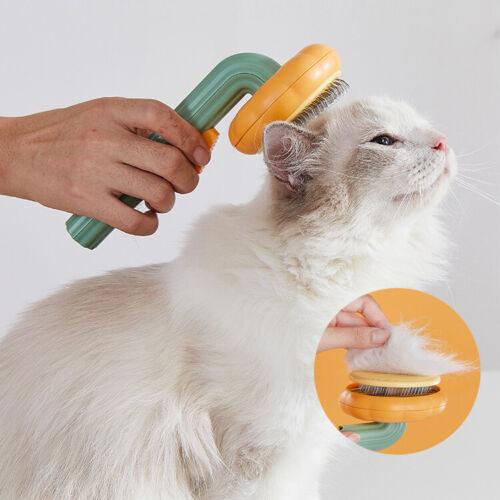 Pet Pumpkin Grooming Brush Self Cleaning Slicker Hair Removal Tool