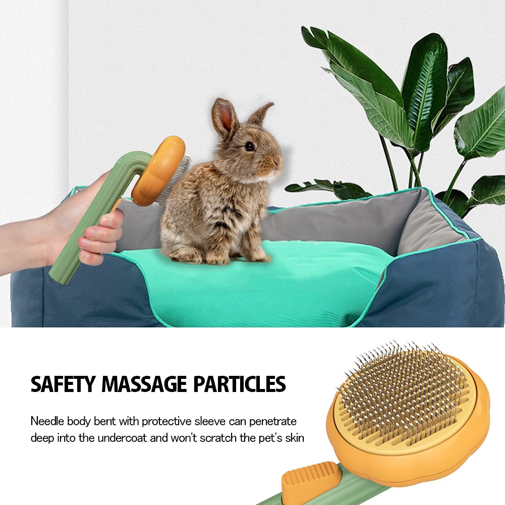Pet Pumpkin Grooming Brush Self Cleaning Slicker Hair Removal Tool
