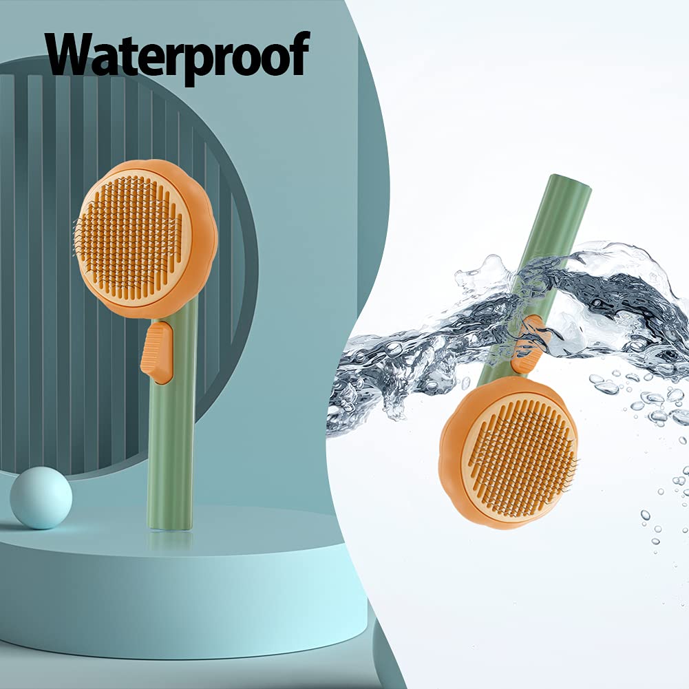 Pet Pumpkin Grooming Brush Self Cleaning Slicker Hair Removal Tool