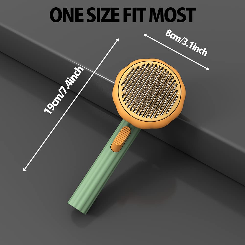 Pet Pumpkin Grooming Brush Self Cleaning Slicker Hair Removal Tool