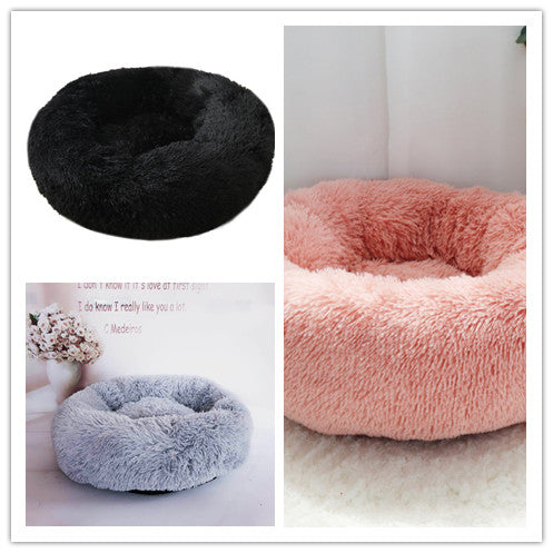 Pet Bed Round Soft Thick Plush Cushion Sleeping Mat