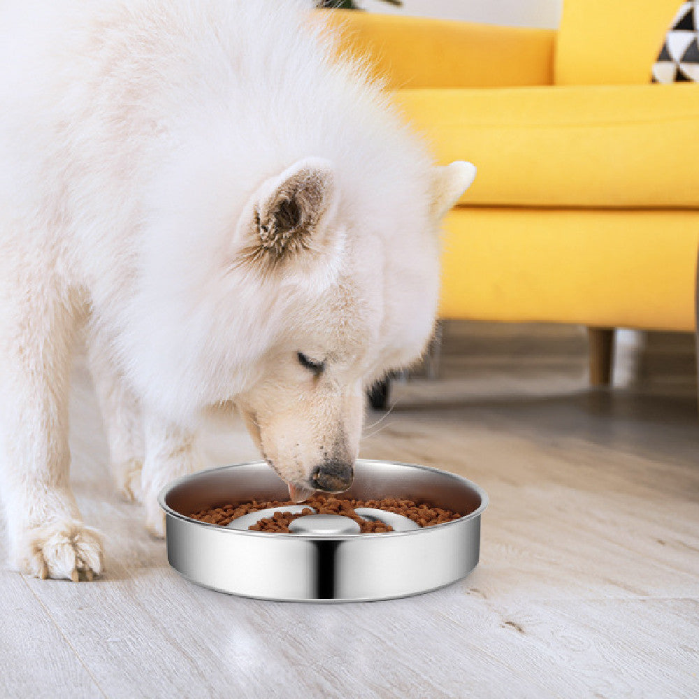 Pet Stainless Steel Slow Feeding Neck Support Bowl