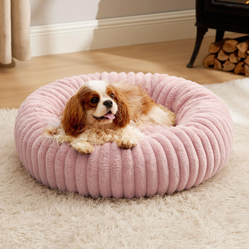 Pet Bed Plush Round Winter Warm Fur Mat House Bed