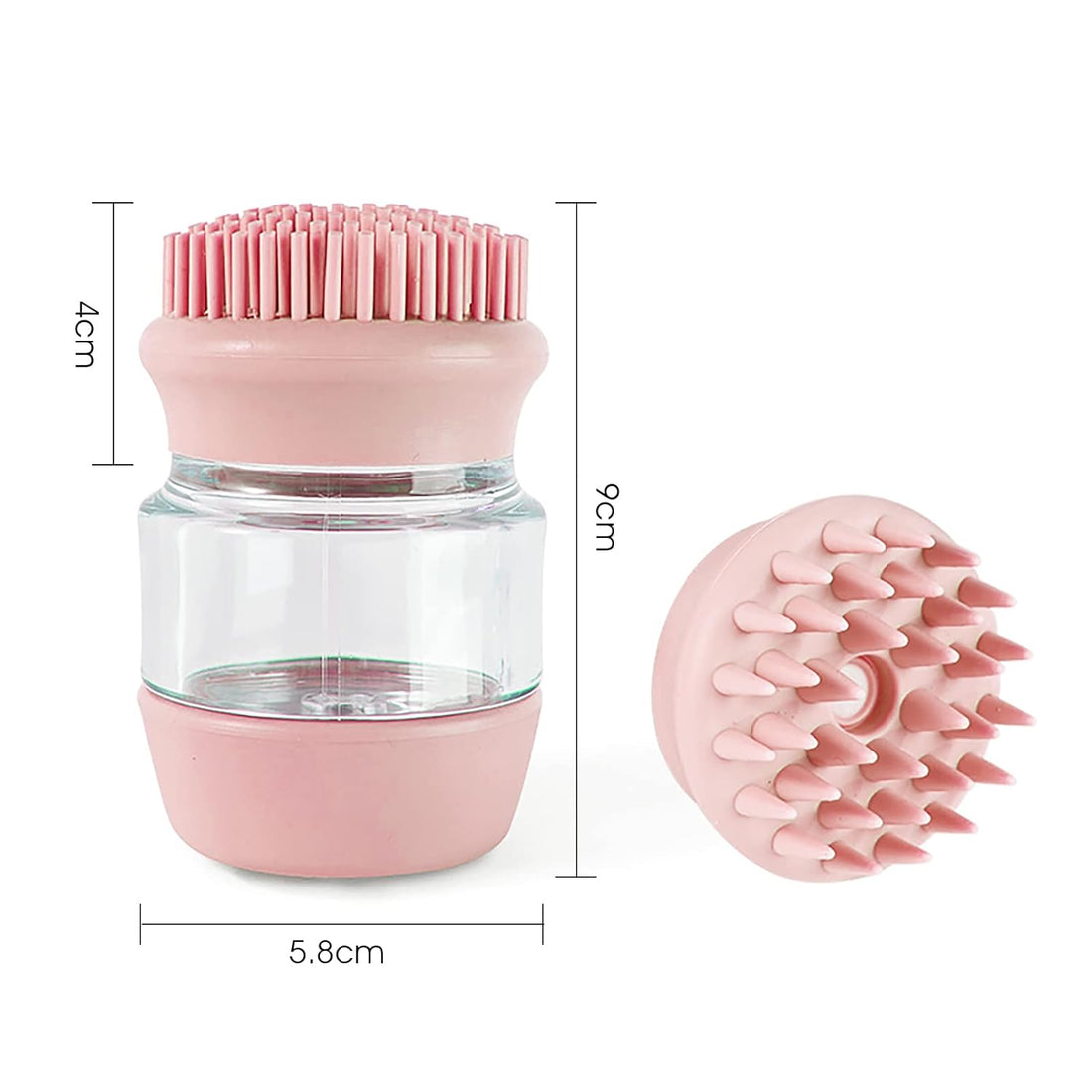Pet Silicone Bath Brush Shampoo Dispenser Double Head Grooming Tool