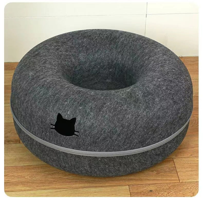 Pet Bed Round Tunnel Comfortable Play Sleep Nest