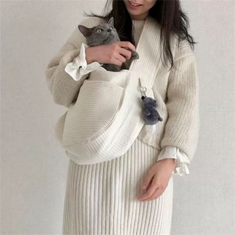 Handmade Pet Carrier Canvas Breathable Travel Tote Bag