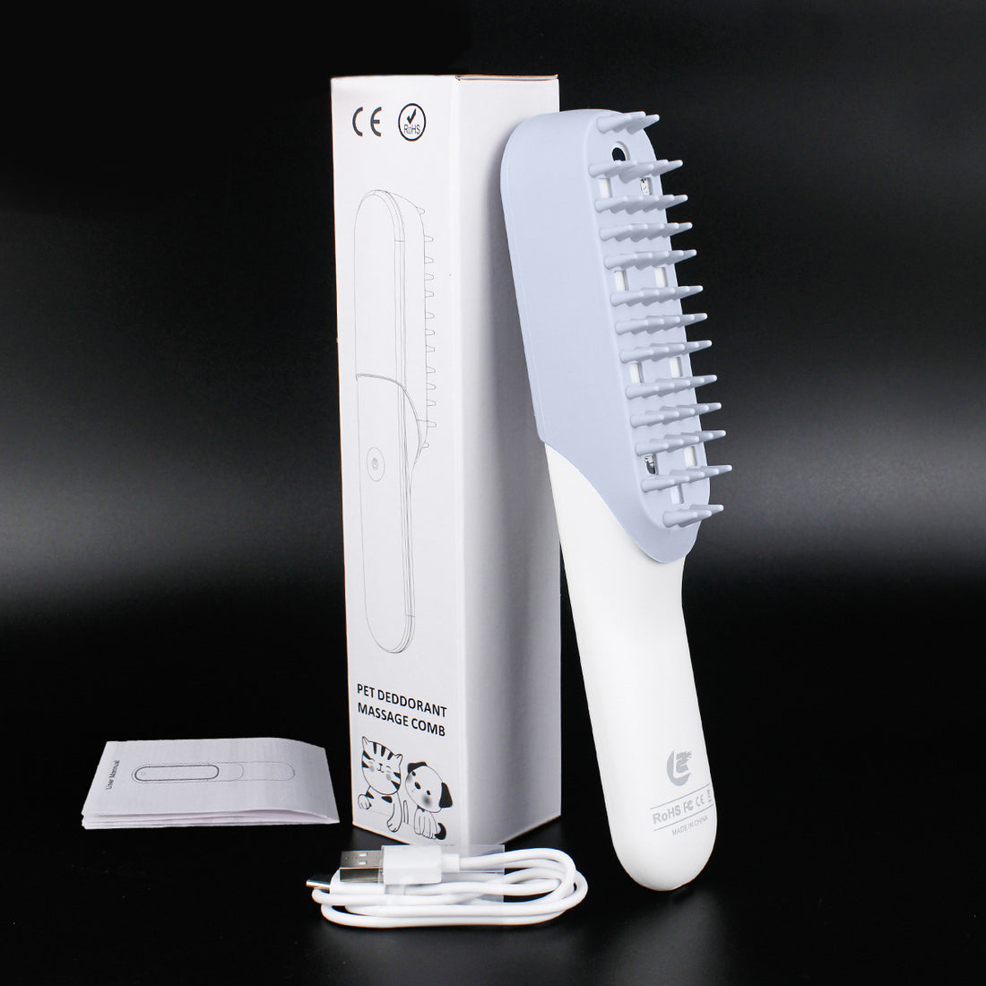 Pet Silicone Massage Grooming Brush Deodorizing Cleaning Fur Removal Tool