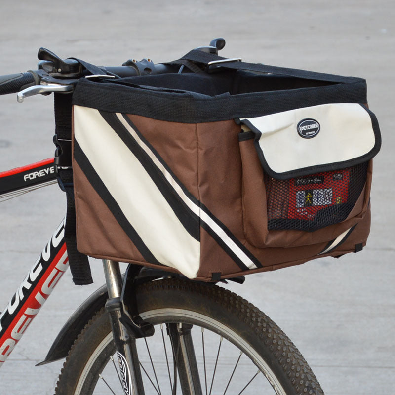 Pet Bicycle Carrier Removable Front Handlebar Basket Travel Bag