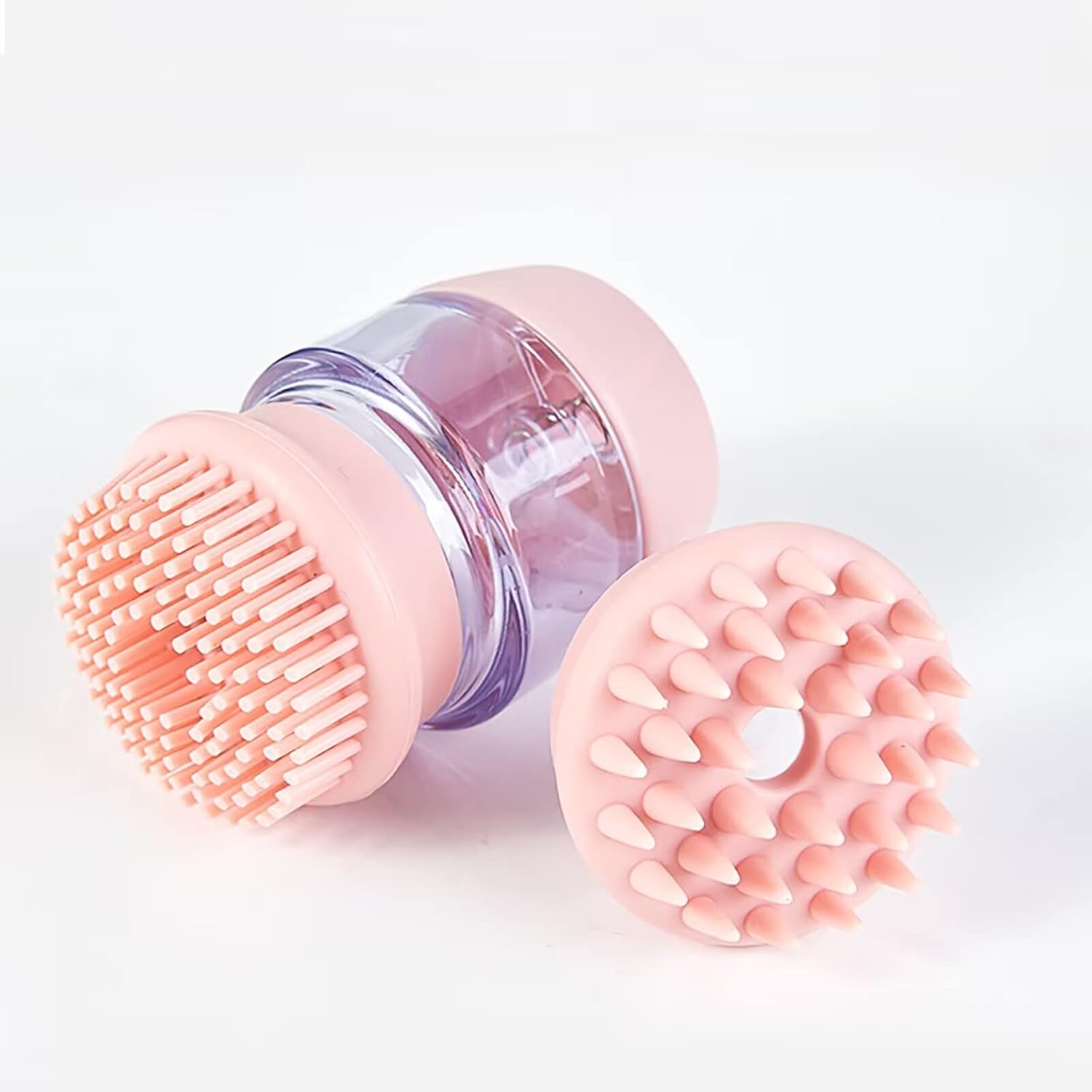 Pet Silicone Bath Brush Shampoo Dispenser Double Head Grooming Tool