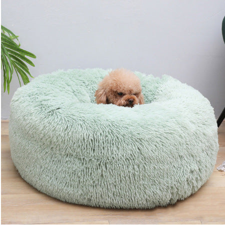 Pet Bed Round Soft Thick Plush Cushion Sleeping Mat