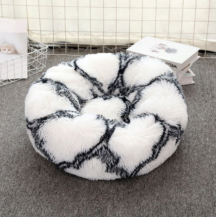 Pet Bed Round Soft Thick Plush Cushion Sleeping Mat
