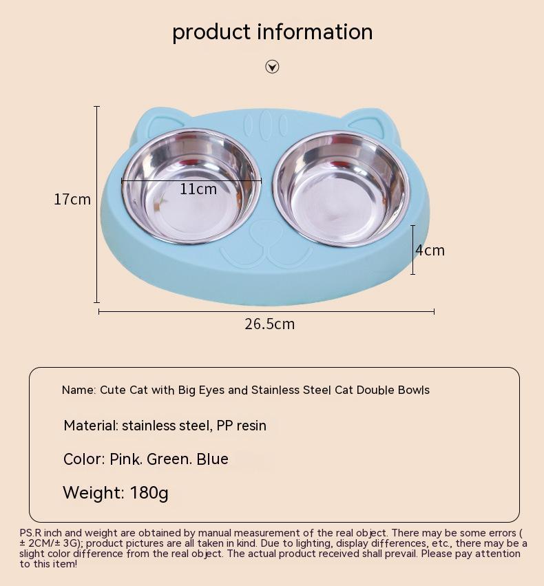 Pet Food And Water Feeding Bowl Basin