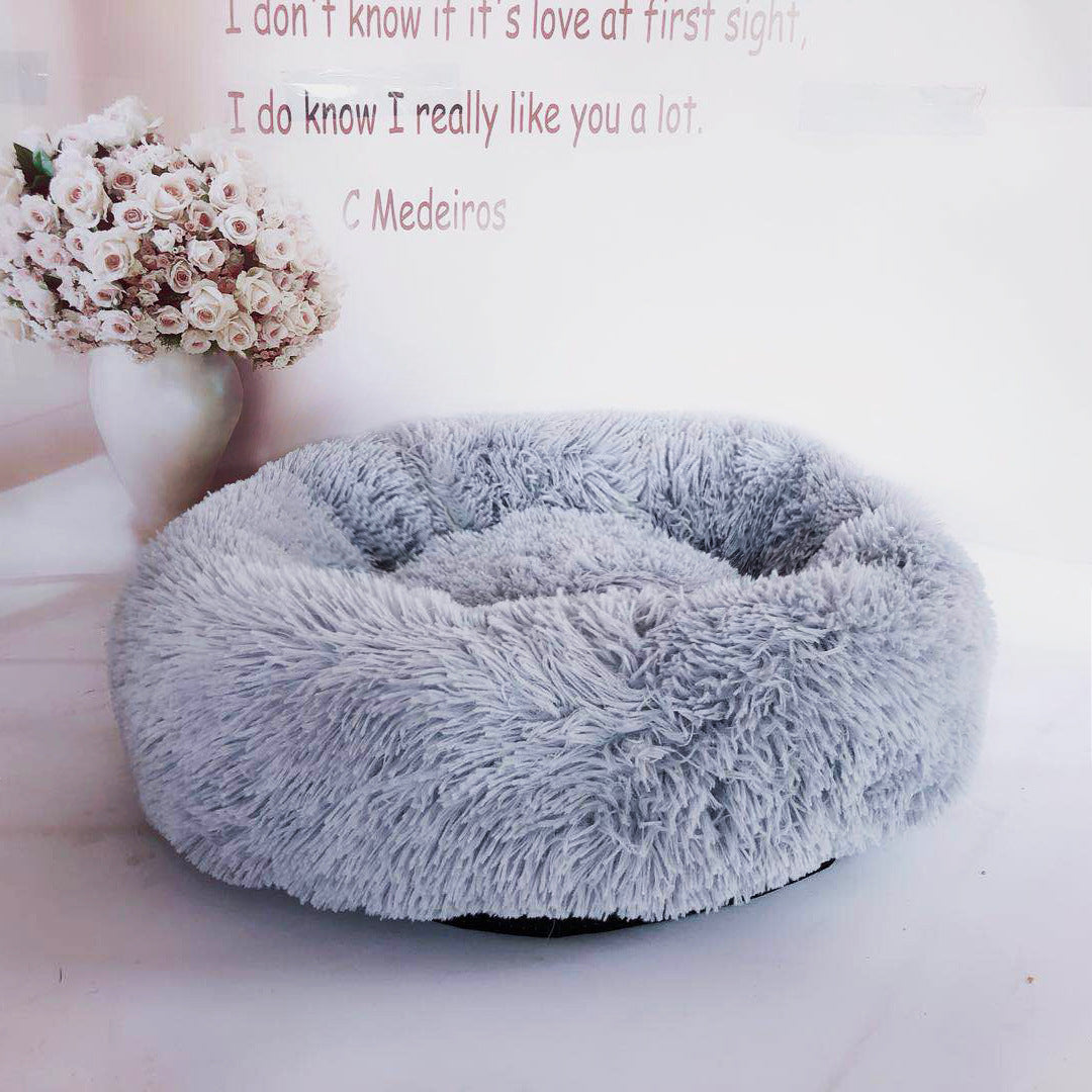 Pet Bed Round Soft Thick Plush Cushion Sleeping Mat