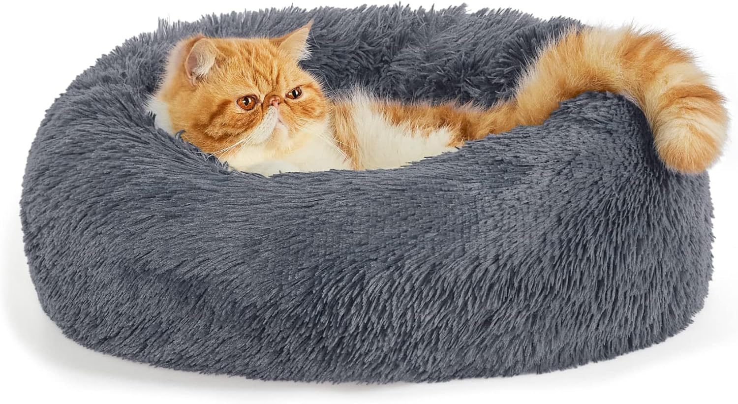 Pet Bed Round Fluffy Plush Non-Slip Indoor Sleeping Mat