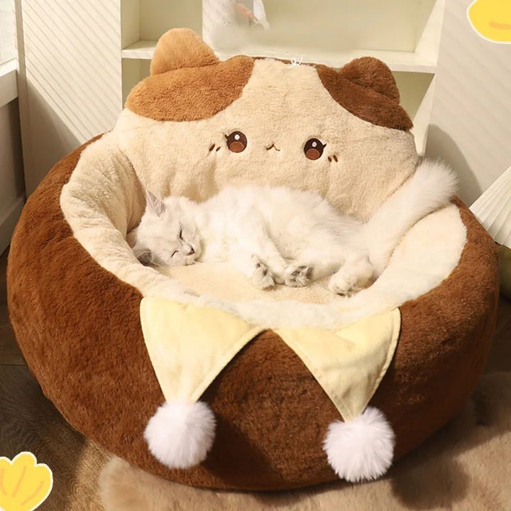 Pet Bed Round Soft Warm Deep Sleep Cushion Sofa Pad