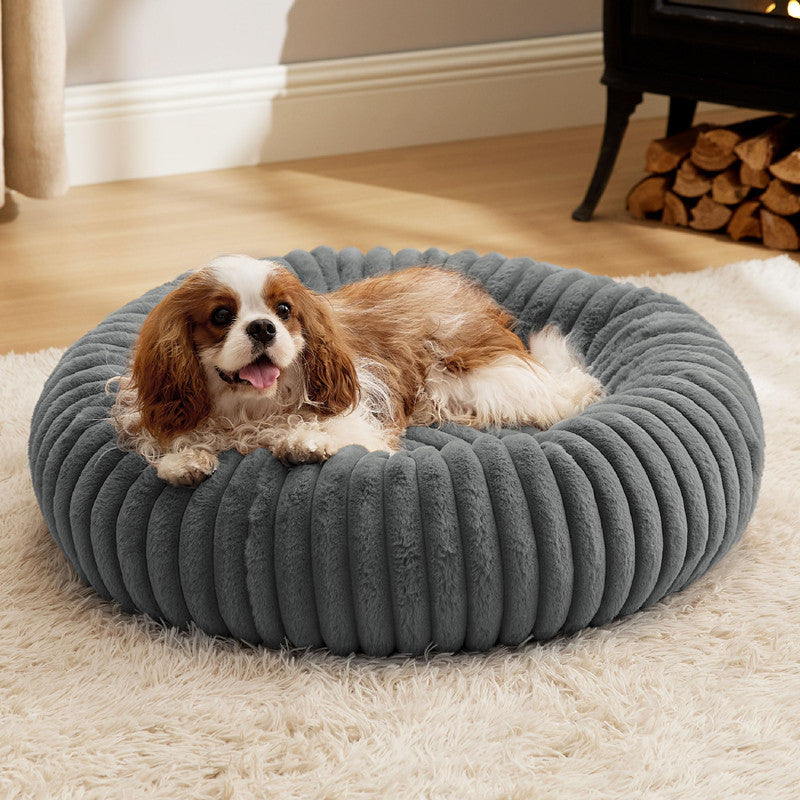 Pet Bed Plush Round Winter Warm Fur Mat House Bed