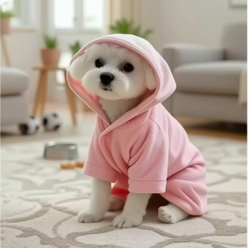 Pet Coral Fleece Bathrobe Soft Thickened Wearable Towel