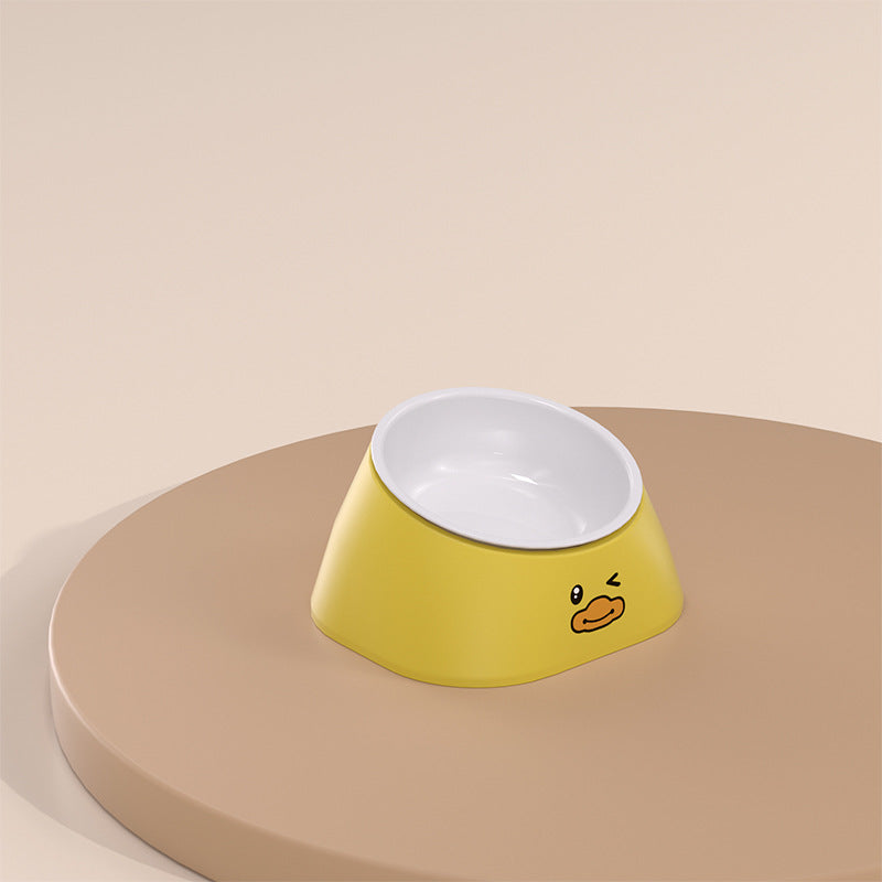 Pet Stainless Steel Tilted Feeding Bowl Cervical Support