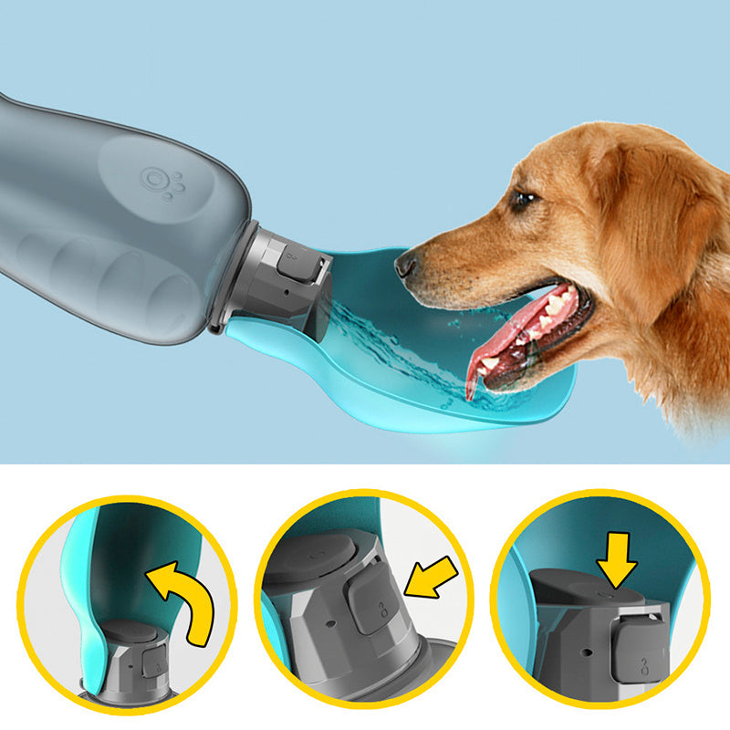 Leakproof Dog Water Bottle with Foldable Bowl (800ml) - Pawfect Nest