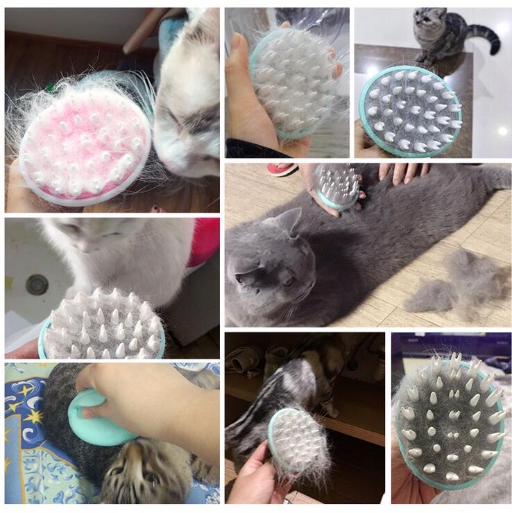 Pet Massage Bath Brush Grooming Cleaning Shower Comb Tool