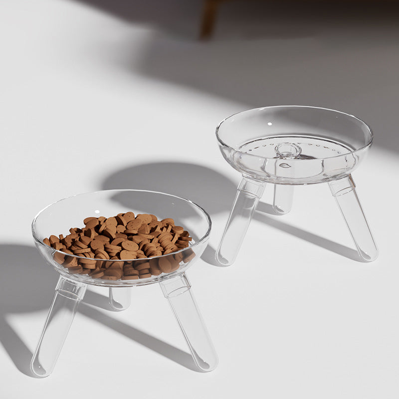 Pet Transparent Glass Feeding And Drinking Bowl