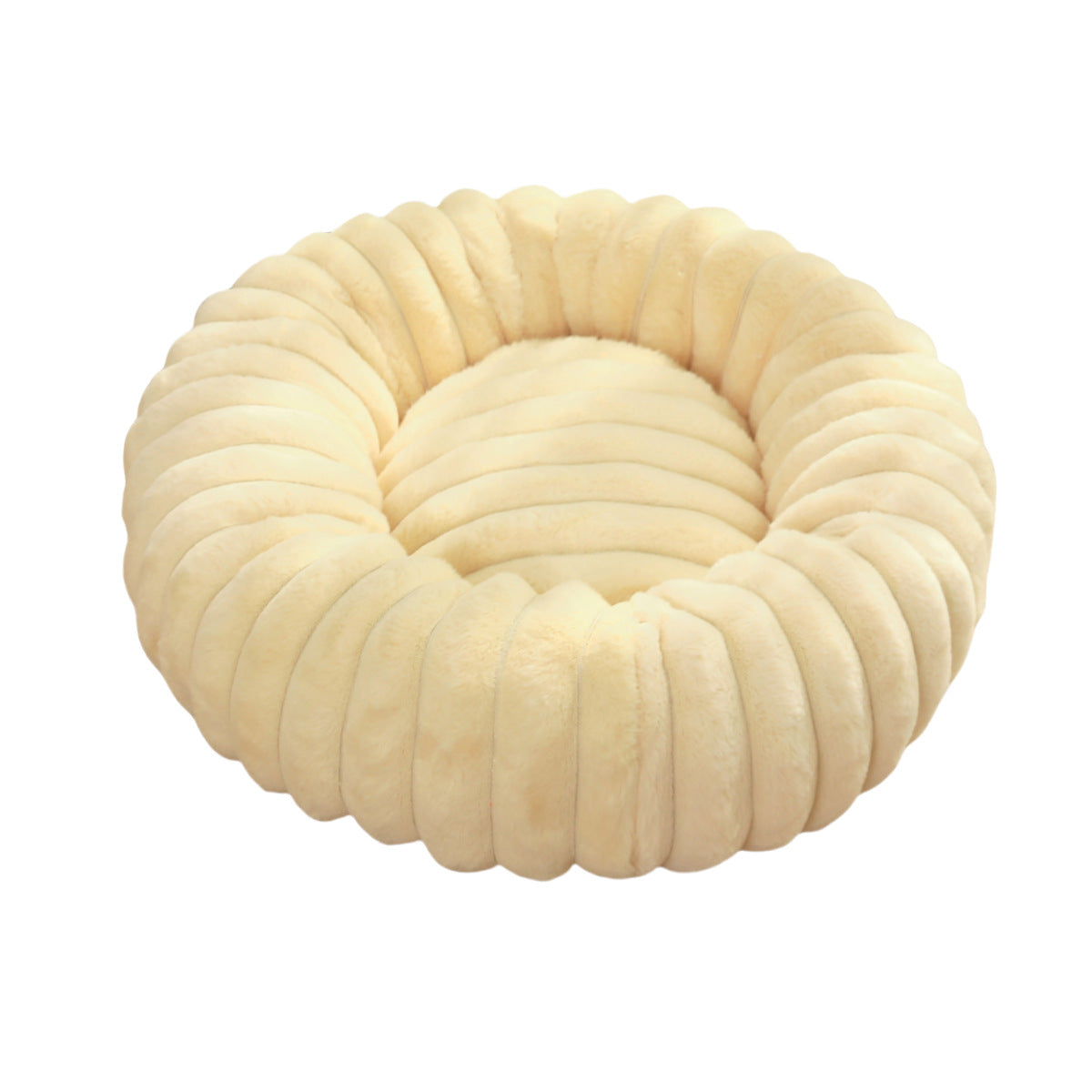 Pet Bed Round Plush Warm Long Hair Nest Winter Kennel