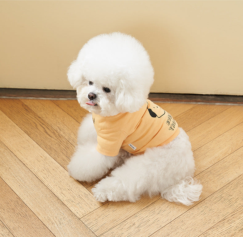 Pet Cotton Short Sleeve T-Shirt Korean Style Color Print Apparel