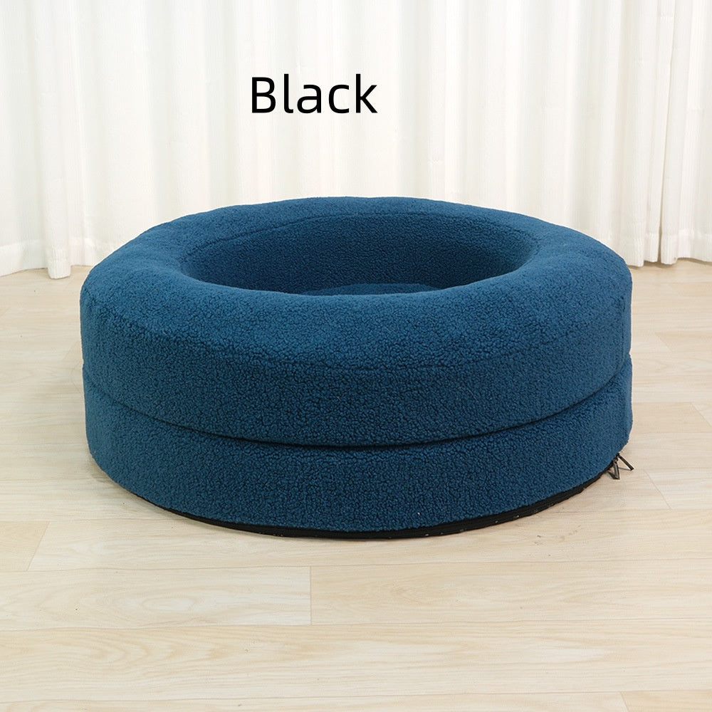 Pet Bed Round Leisure Nest Solid Color Indoor House