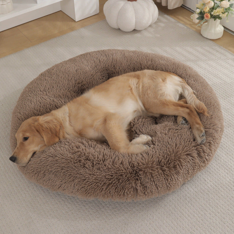 Pet Bed Round Plush Warm Sleeping Mat House Bed