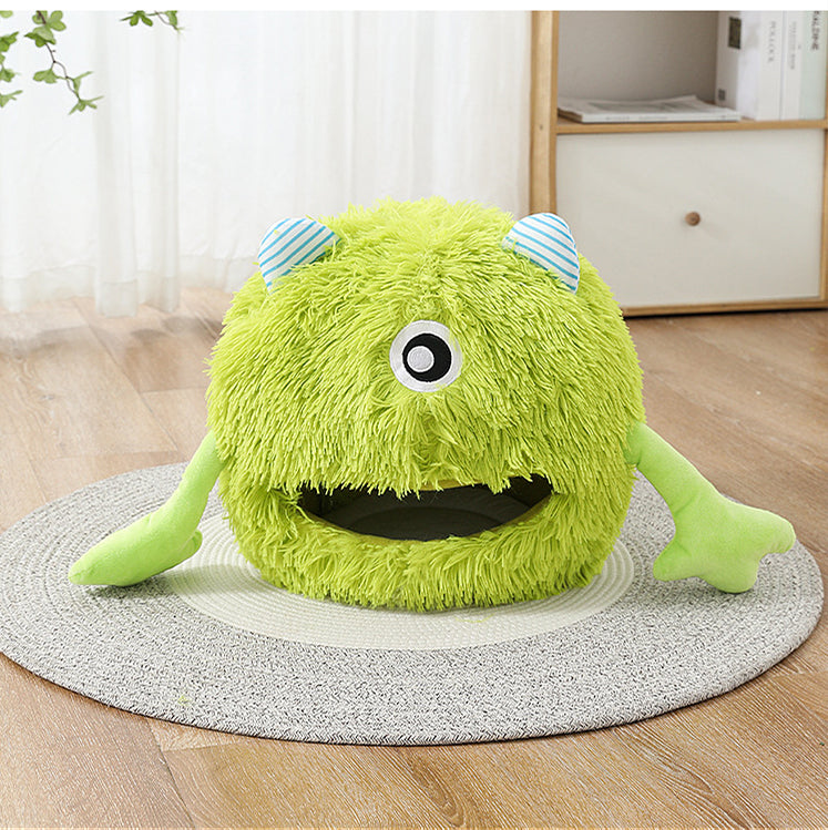 Pet Bed Fluffy Round Washable Non Slip Calming Cushion
