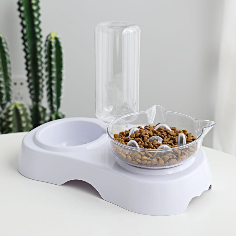 Pet Transparent Plastic Feeding And Drinking Bowl