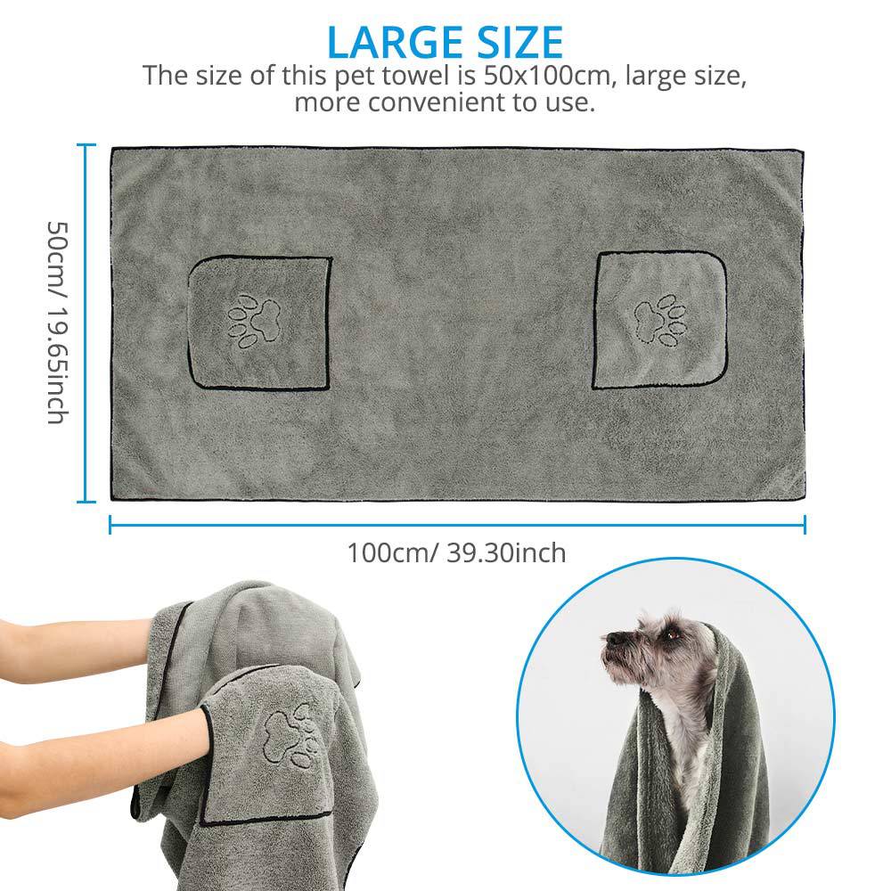 Pet Super Absorbent Bathrobe Bath Towel Drying Wrap