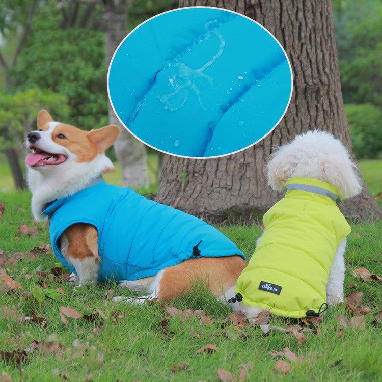 Pet Waterproof Outdoor Jacket Thickened Double Sided Reflective Wear