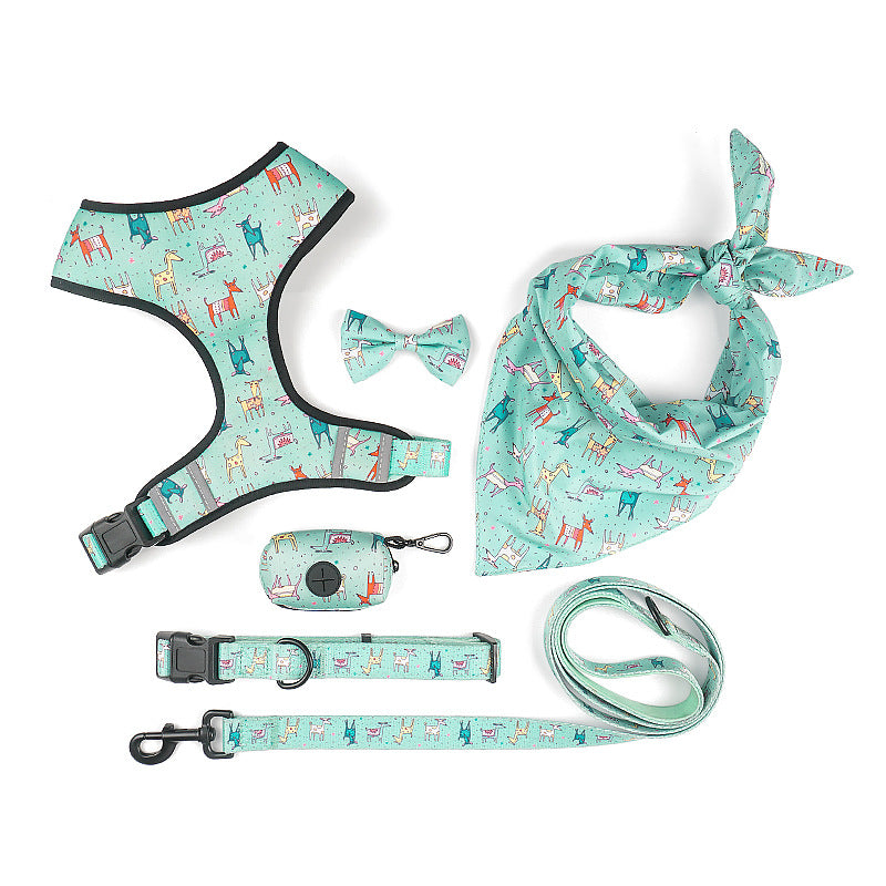 Pet Bow Harness Leash Walking Control Gear