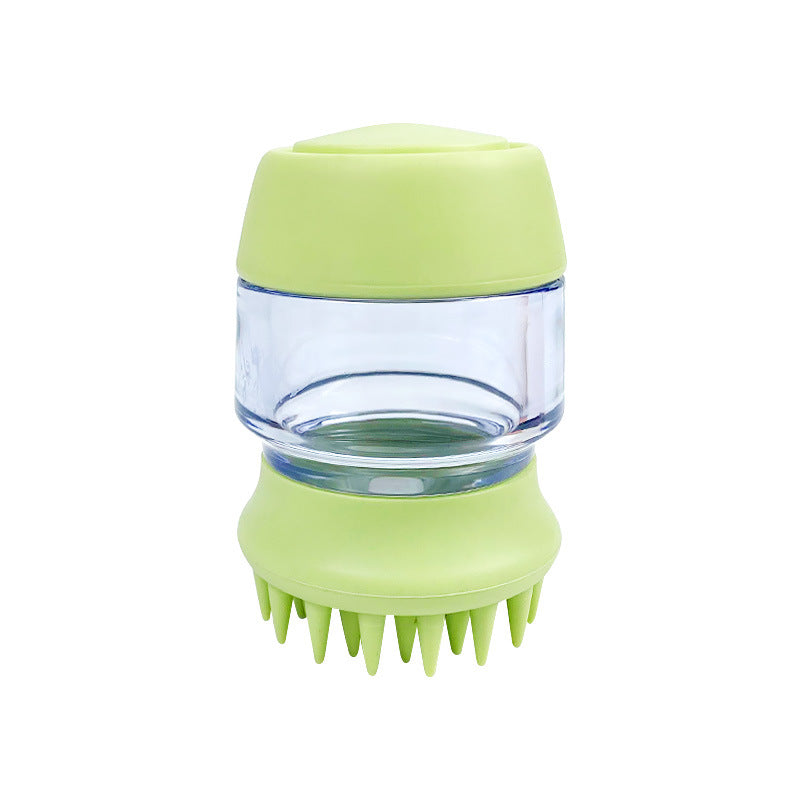 Pet Silicone Bath Brush Shampoo Dispenser Double Head Grooming Tool
