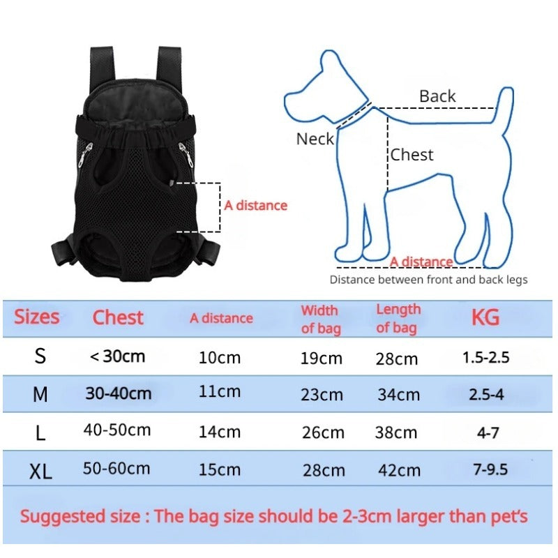 Pet Carrier Backpack Breathable Adjustable Front Travel Hiking Bag