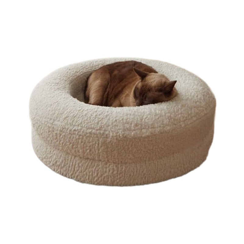 Pet Bed Round Leisure Nest Solid Color Indoor House