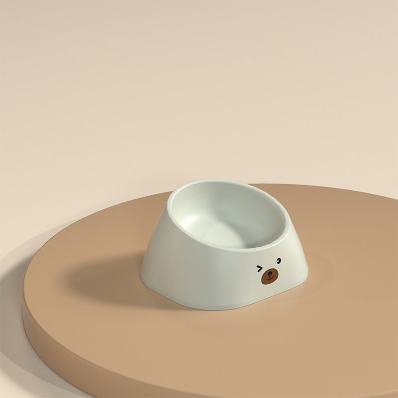 Pet Stainless Steel Tilted Feeding Bowl Cervical Support